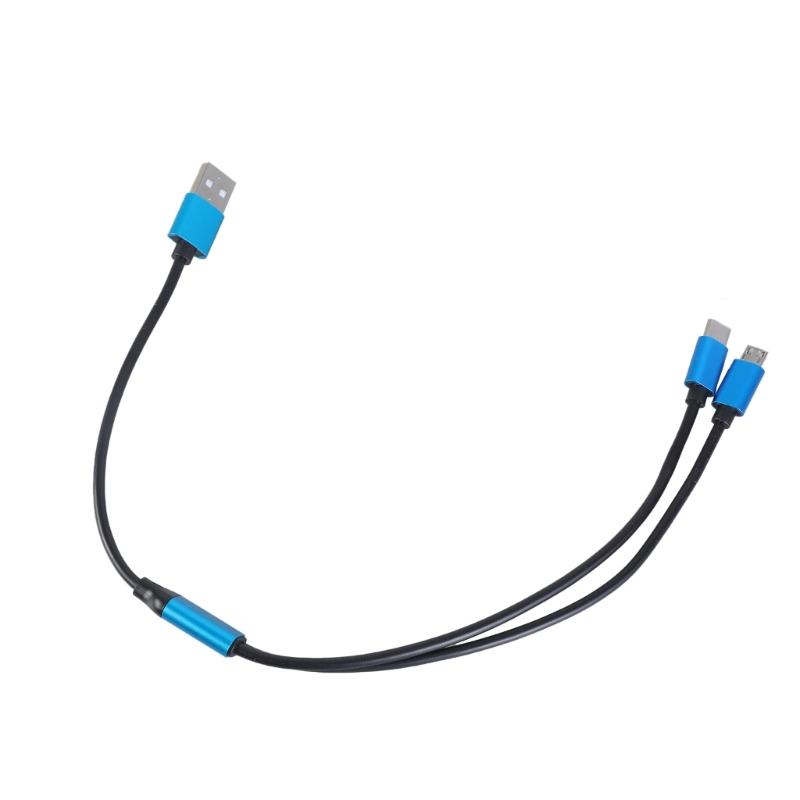 Multi Charger Cable Universal 2 in 1 Multiple USB Splitter Cable Charging Cord with Type C MicroUSB Port Connectors
