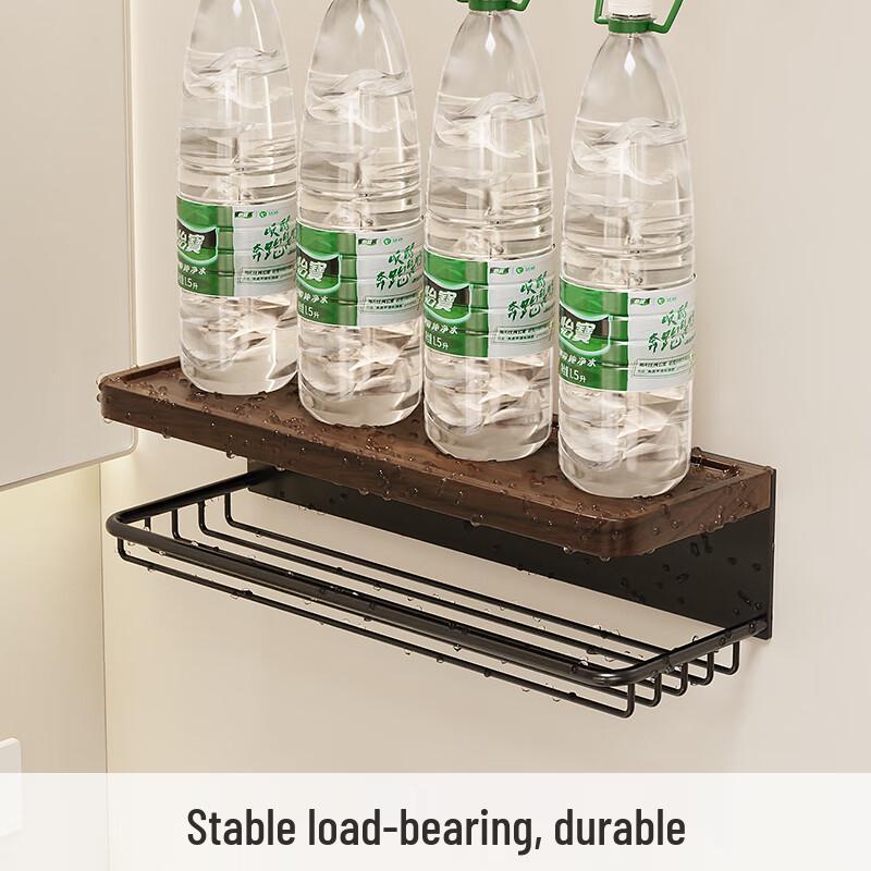 Walnut Bathroom Toilet Paper Holder & Storage Shelf