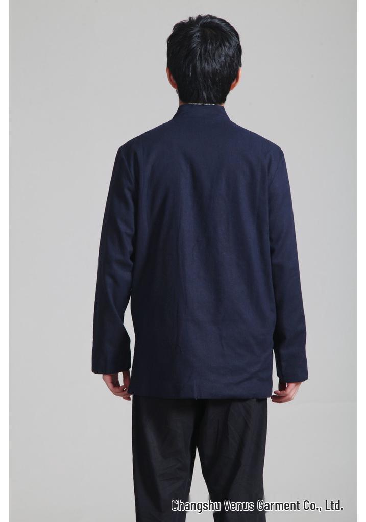 Men's Reversible Cotton and Linen Ethnic Tang Suit, Long Sleeve, 2973 Style