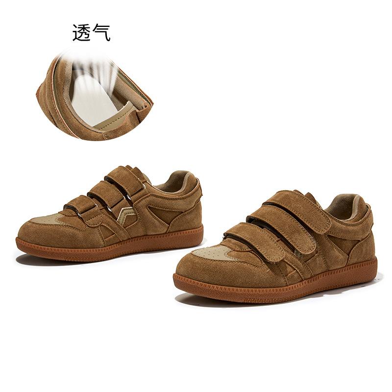 

Leather little white shoes women s spring Velcro board shoes sports heightening women s shoes spring new women s shoes 35 абрикосовый