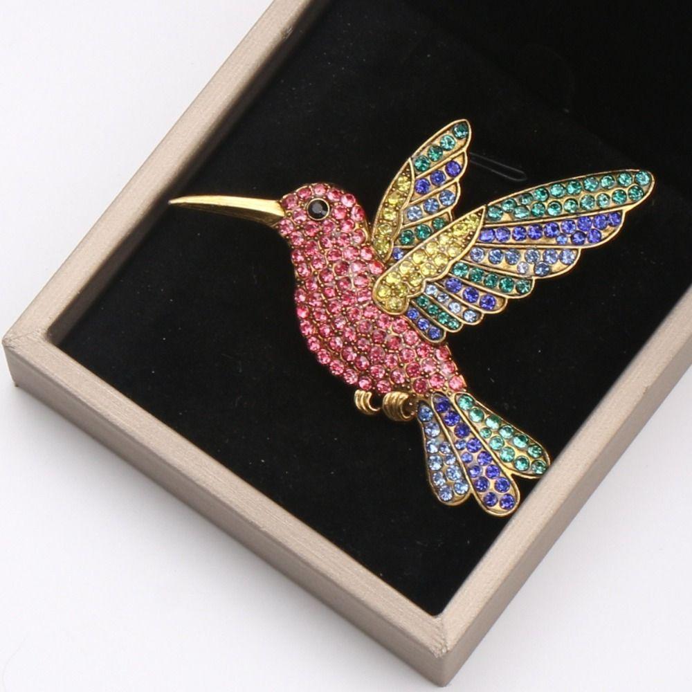 Elegant Hummingbird Brooches Luxury Rhinestone Brooches Fashion Animal Brooches Prom