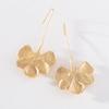 Pinkdudu Fashion Creative Gold Flower Drop Earrings Vintage Romantic Creative Charming Metal Earring for Women Jewelry PD1250