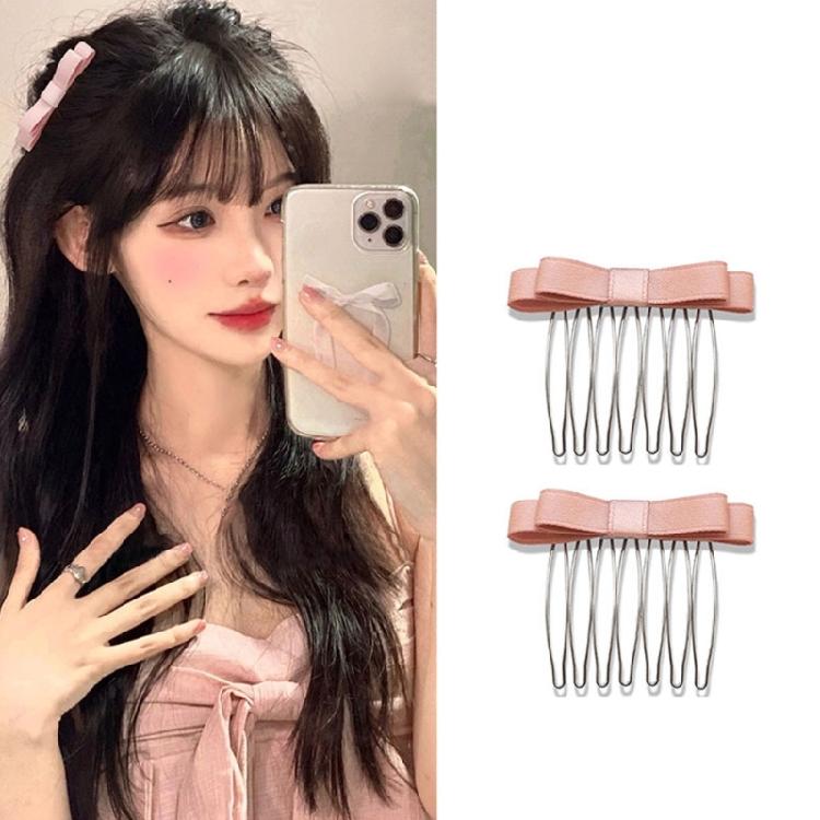 Elegant Sweet Girly Comb Bow Hair Clip Bow Bowknot 2000s-style Ribbon Bunches