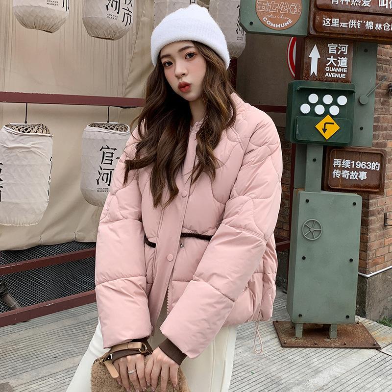 Fashionable and Versatile Baseball Collar Down Cotton Jacket Women's Winter 2025 New Casual and Versatile Simple Cropped Jacket