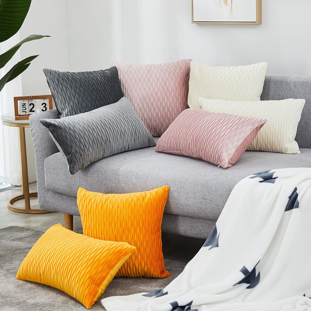 New Solid Color Pillowcase Modern Simple Ins Style Pillowcase Velvet Craft Pillowcase Without Pillow Core