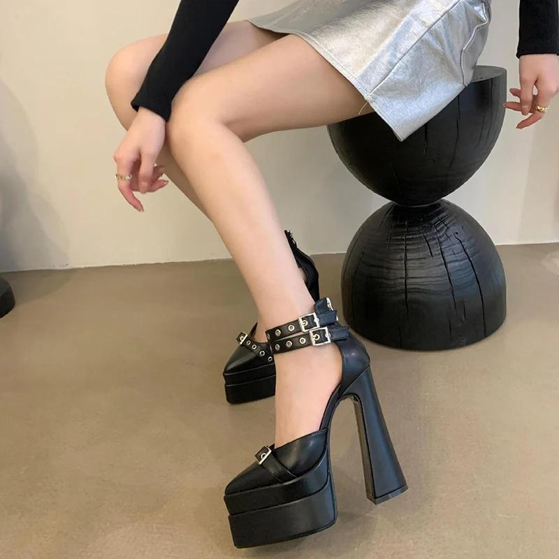 Designer High Heel Damen Mary Jane Schuhe Mode Knöchelriemenschuhe Frühling Herbst Hochzeitspartyschuhe