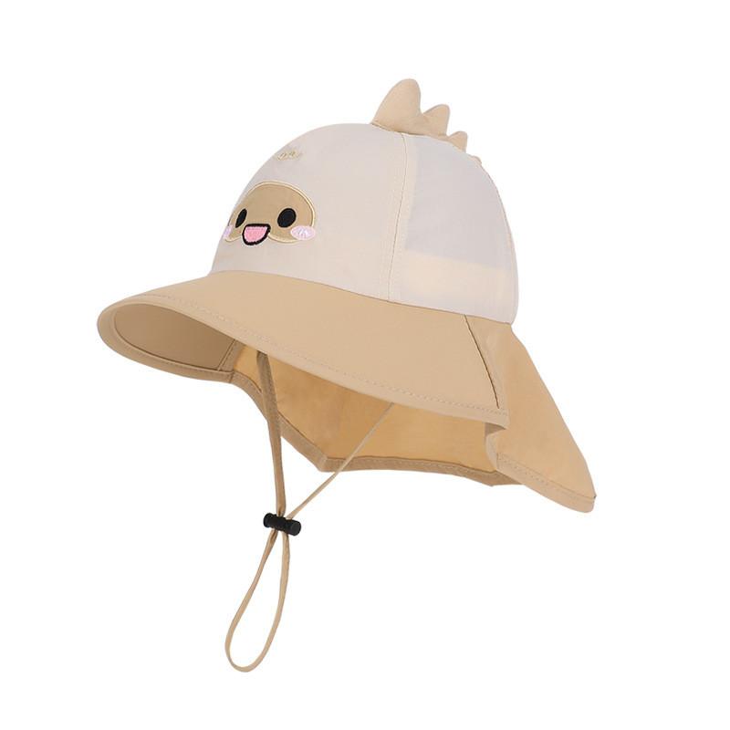 Kids Cartoon Sun Hat With Wide Brim For Summer Outdoor Protection
