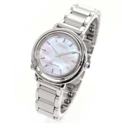 

Citizen EM1090-60D Women s Watch, Light-Powered Eco-Drive, Waterproof, Black, with Interchangeable Strap, Diamond-Set, White Mother-of-Pearl ARCLY Col