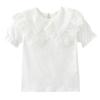 Girls' Fashionable Short-Sleeve Doll Collar Pure Cotton T-Shirt - Summer Trendy Tee for Ages 6+