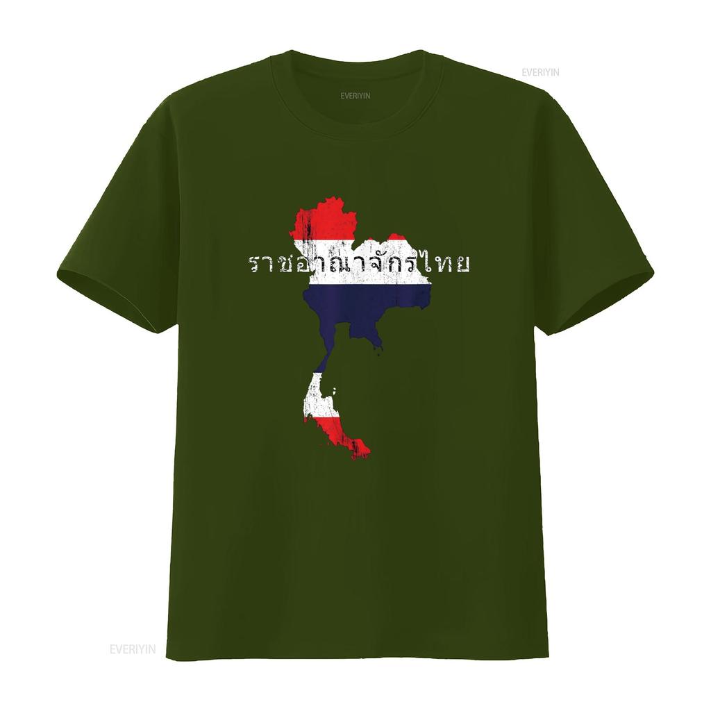 Thai Map and Flag Souvenir Distressed Thailand T Shirt vintage Washed Unisex Top For Everyday Wear Stylish streetwear Casual