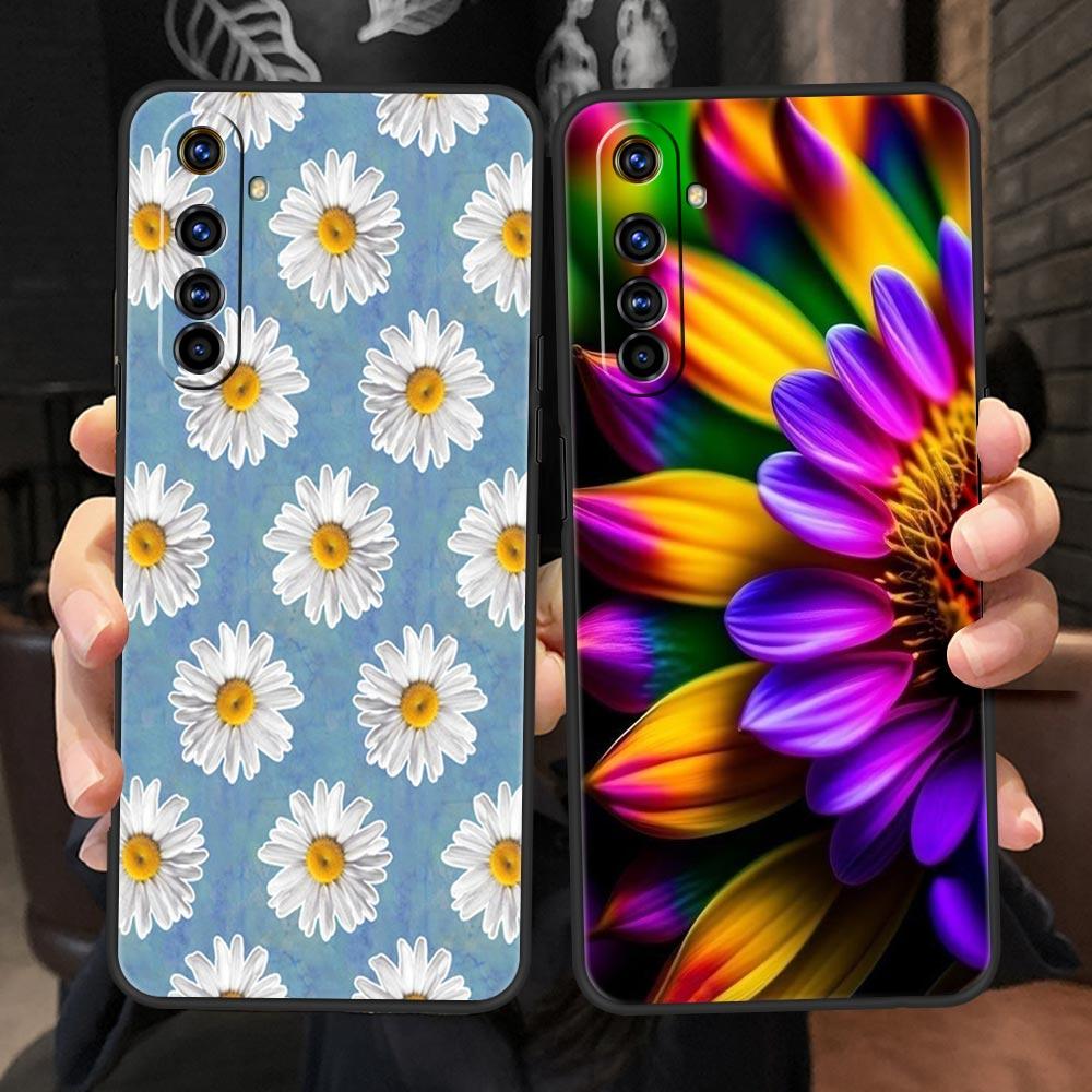Soft TPU Case For Realme C67 C63 C55 C53 C25 C21 10 11 12 13 GT 2 3 5 Pro Plus 5G Phone Cover Summer Sunflower Floral Flower Bag