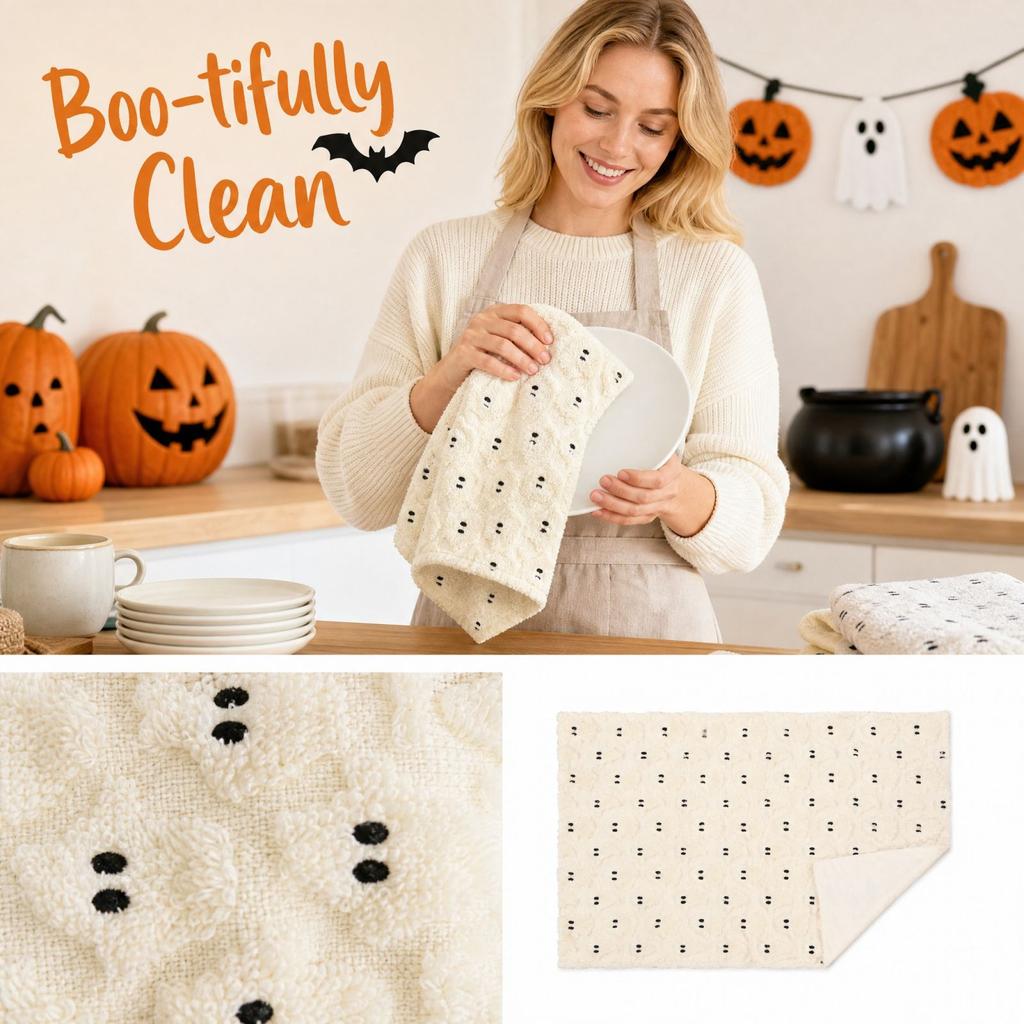 Halloween Themed Cleaning Cloths (44 66 cm) for Kitchen and Household Use