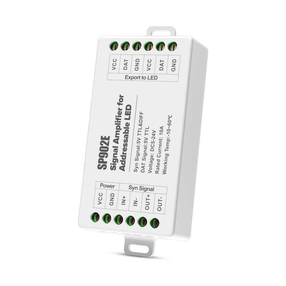 

SP901E SPI Підсилювач сигналу для WS2812B WS2811 WS2813 Pixel RGB LED Strip Repeater Signal Addresable Dream Color Tape DC5-24V