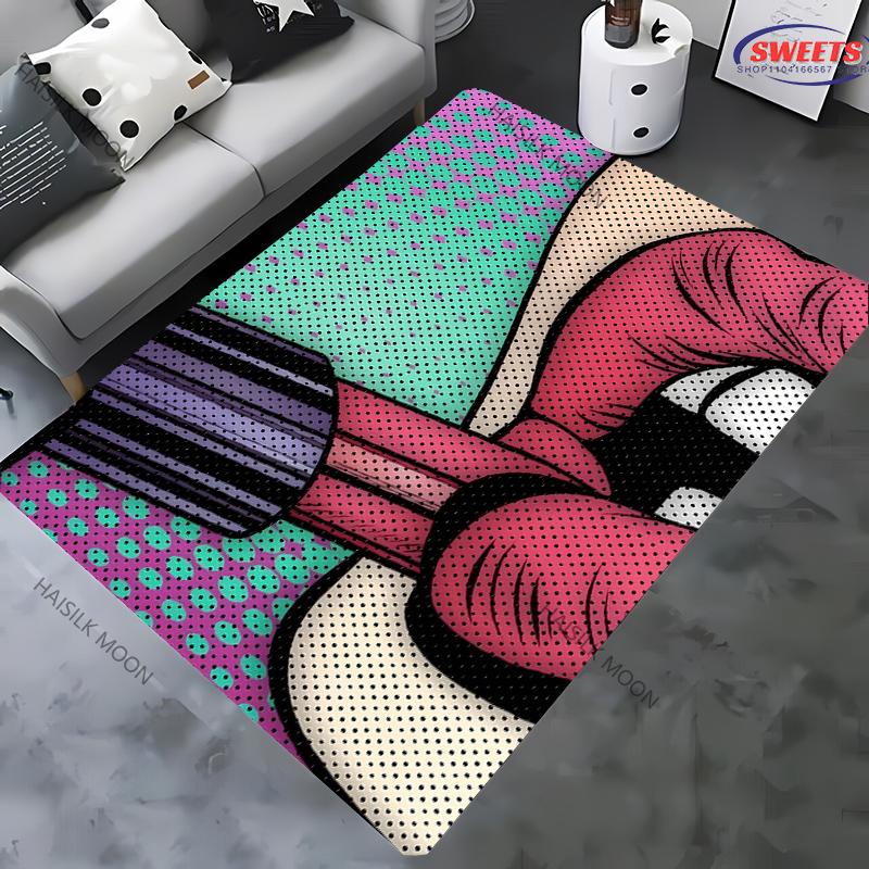 15 Sizes Sexy Lips Printed Carpet! Anti-slip Sound Insulation, Living Room Bedroom Entrance Door Mat Sofa Rug Ten Festivals Gift
