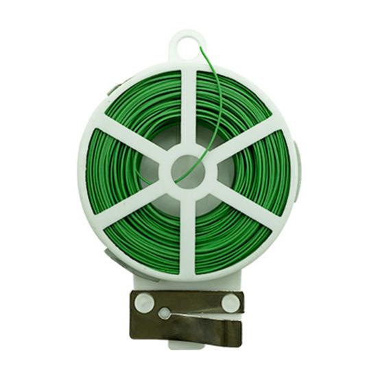 Garden Twist Tie with Built-in Cutter Rustproof Green Coated Plant Twine Wires for Gardening Flexible Reusable Tomatoes Support Ties for Indoor