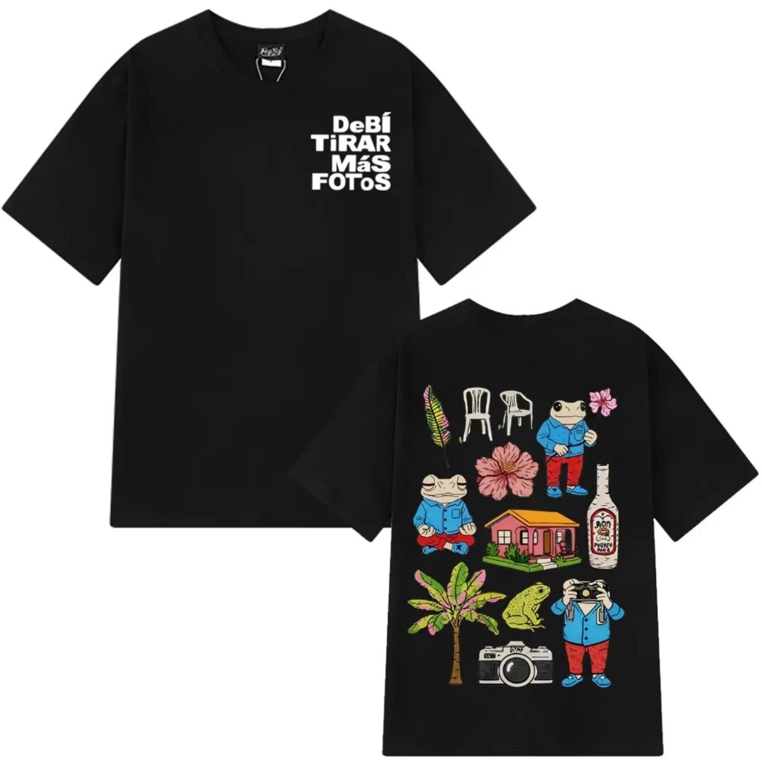

Rapper Bad Bunny Tour 2026 Debi Tirar Mas Fotos DTMF Merch T-Shirt Unisex Fashion Clothing Summer O-Neck Hip Hop Tees Streetwear S чёрный
