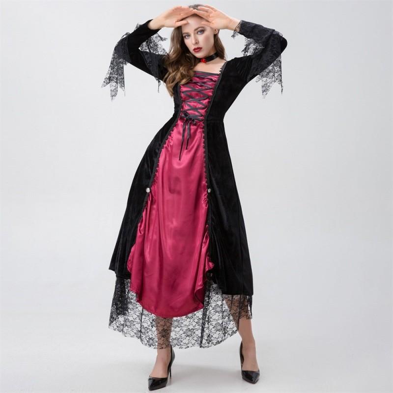 

Очаровательный средневековый костюм вампира для женщин, подходящий для элегантных косплей-мероприятий L