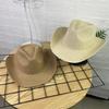 Top Hat Western Denim Upturned Edge Spring and Summer Thin Mountaineering Straw Hat European and American Big Edge Jazz Hat Beach Hat