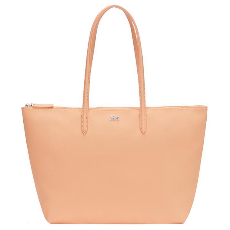 Lacoste Large Capacity Solid Color PVC Tote Bag Women Tote Bags Light-Pink NF1888PO-N11 Flesh Pink Red,Large