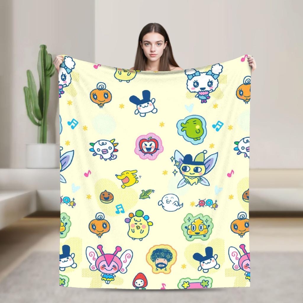 Tamagotchis Flannel Blankets  Funny Throw Blanket for  Sofa Bedding Lounge 200x150cm Quilt