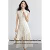 Women's Chinese Style Embroidered Faux Two-Piece Midi Dress
