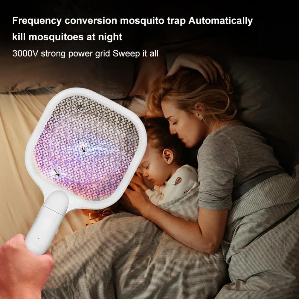 USB Rechargeable Electric Bug Zapper UV Light Mosquito Killer Lamp Mini Insect Racket Summer