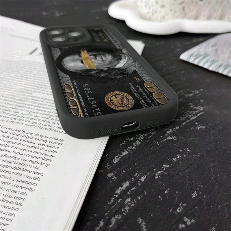 Grafický kryt na telefon s ilustrací dolarové bankovky pro IPhone 16 15 14 13 12 11 Pro Max Mini XR XS 7 8 Plus Měkký nárazuvzdorný zadní kryt