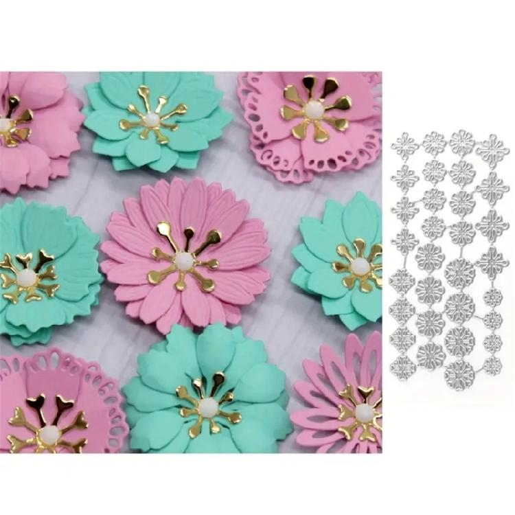 Flowers Metal Cutting Dies Templates Molds Embossing Stencils Die Cuts for Scrapbooking Cards Making Decorations
