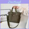 Canvas Tote Bag For Women With Topstitched Detail And Zipper Closure For Casual Daily Use