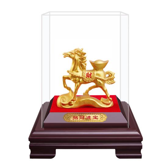 Yousheng Goldenes Pferd Figur Bringt Glück Reichtum Chinesischer Stil Pferdestatue Fengshui Dekoration Heim Büro Schreibtisch Ornament