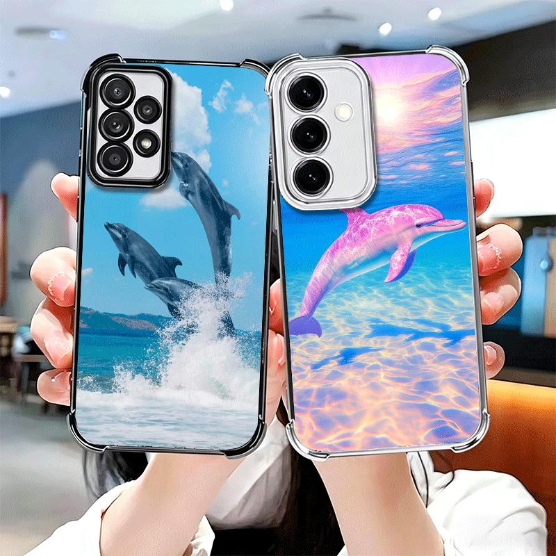 Funda Suave de Delfín Linda para Teléfono Oceánico Para Samsung A17 A27 A07 A37 A57 A16 A56 A15 A55 A14 A54 A13 A53 A26 A36 A25 A35 A24 A34 A23 A