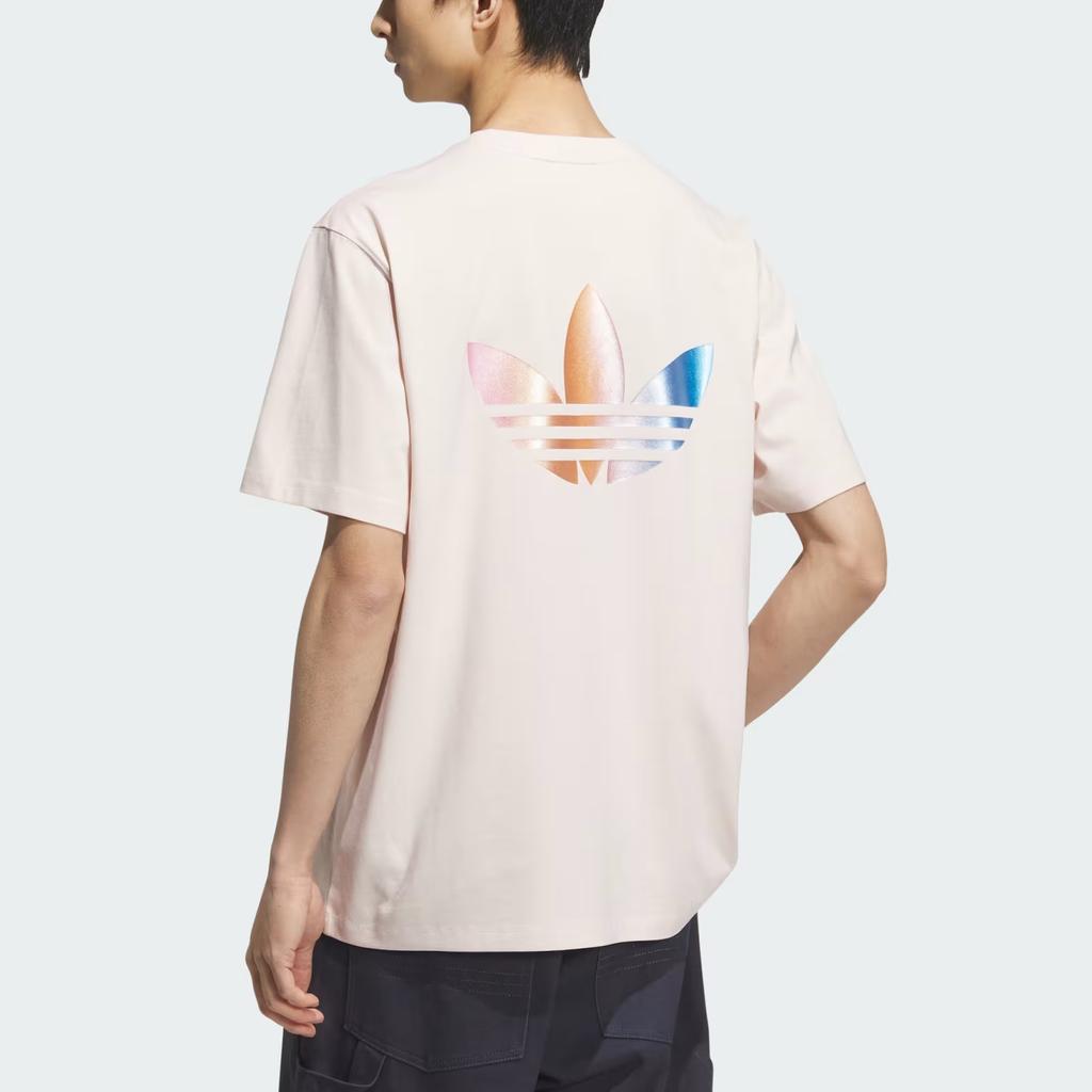 Adidas Originals Soft And Comfortable Knitted Simple Short Sleeve T-Shirt Men Tops Mystic-Quartz KC3121
