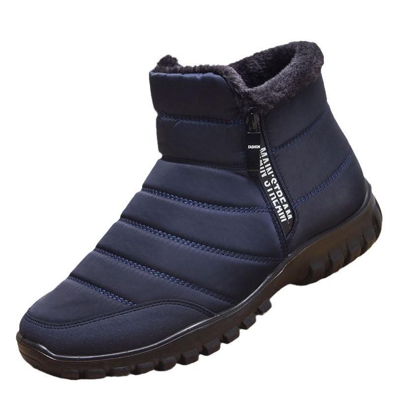 Herren Übergröße Winter Warme Schneestiefel Plüschfutter Wasserdichte Stiefeletten Rutschfeste Outdoor-Schuhe Wandern Bergsteigen Sportschuhe