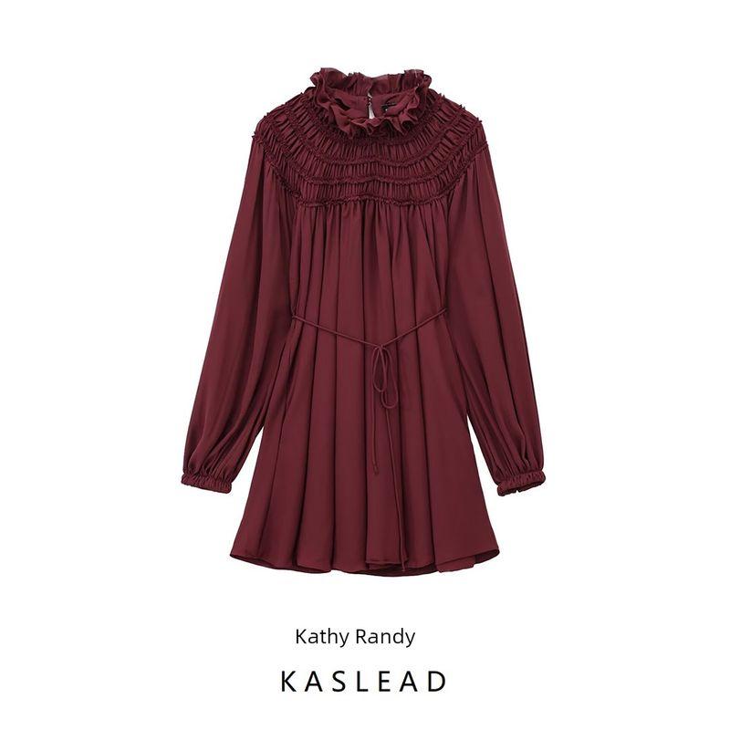 Kaslead New Arrival Women's Fashion Style Minimalist French Loose Waist A- Line Skirt 1273154