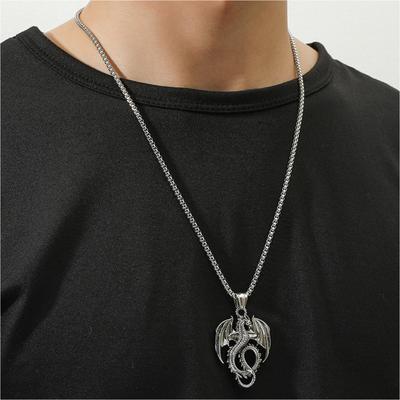 Hip Hop Style  Necklace, Men's Personalized Titanium Steel Pendant Necklace, Retro Trendy Men's Jewelry