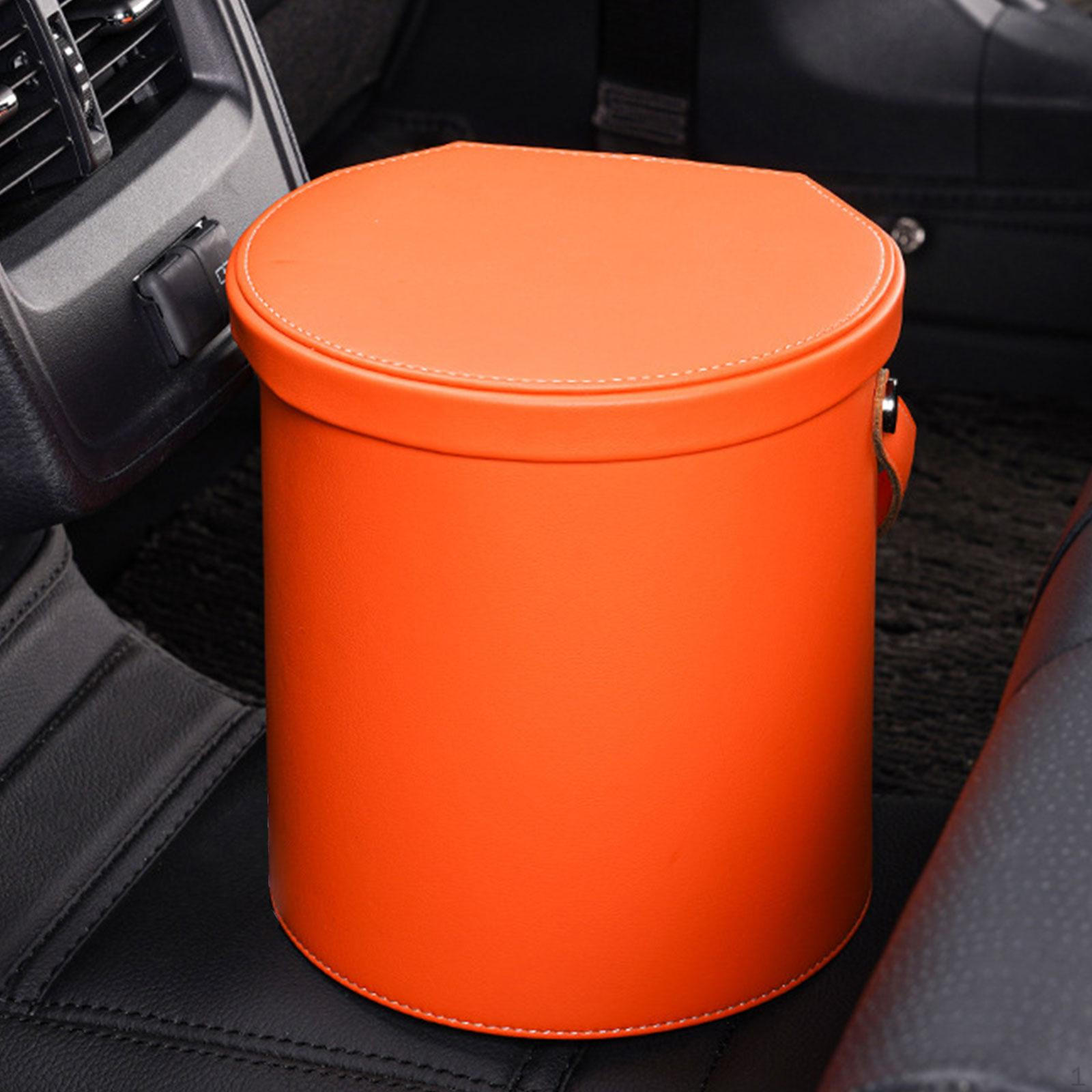 

1.5L Faux Leather Car Trash Can, Multi-Purpose, Stylish And Lightweight, with Lid. Green