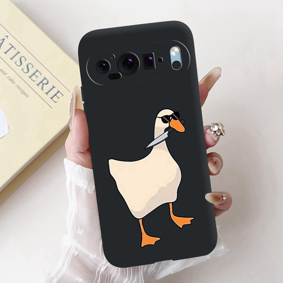 Fashion Painting Phone Case For Google Pixel 9 Pro 9A Black Silicone Soft Cover For Google Pixel9 9A 9Pro Cases Bumpers