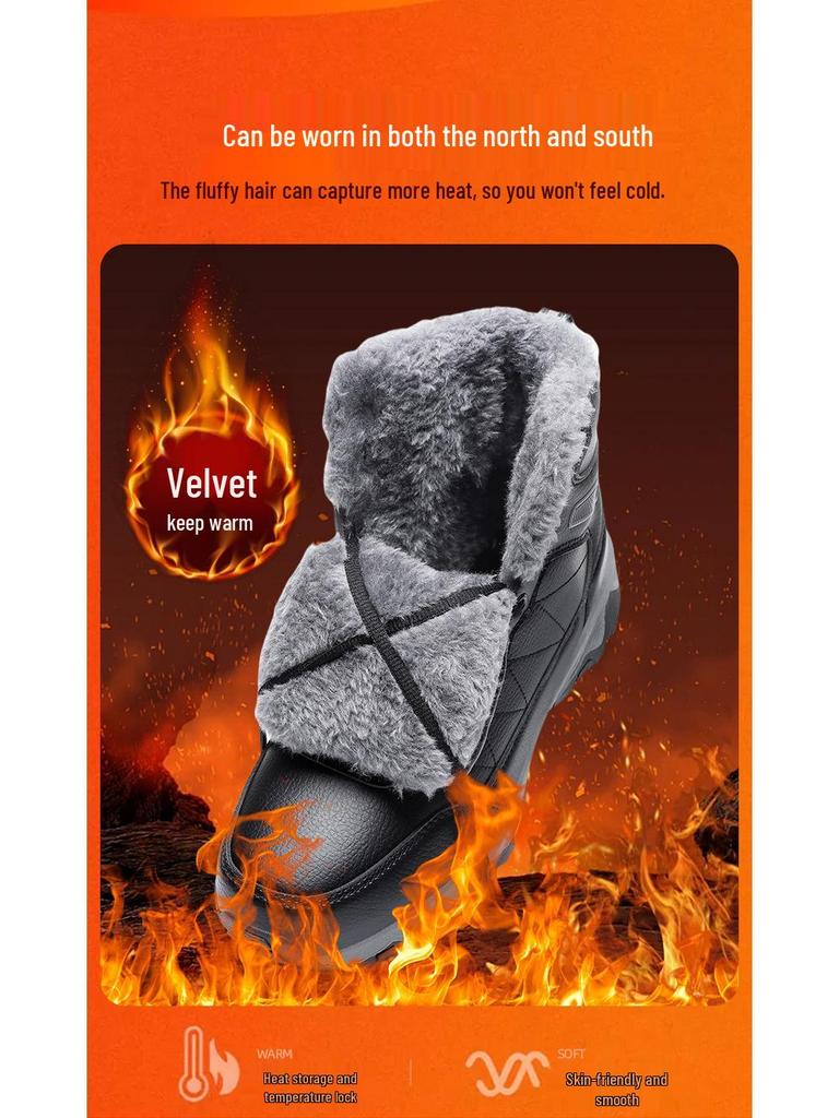 Plus Size Tactical Winter Boots: Warm, Velvet-Lined, Thick Snow Martin Boots for Men