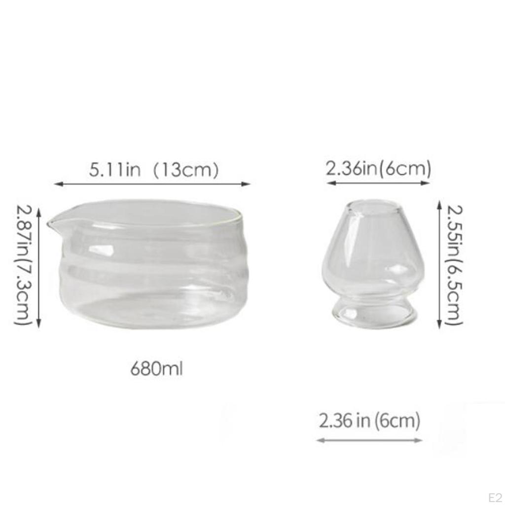 Matcha Tea Bowl Glass Bowls Teas Set Traditional Teaware Teahouse Decor Whisk Holder and