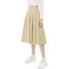 Fila Solid Color Casual Pleated A-Line Skirt Women Skirts Light-Beige F11W248309F-LK