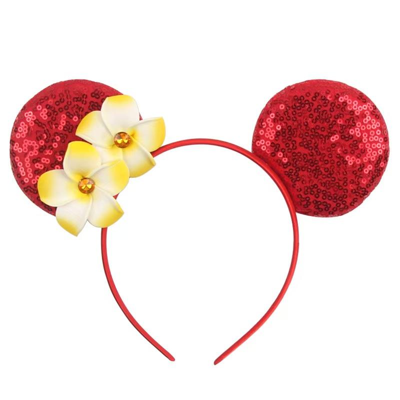 

Новейший ободок с мышиными ушками для детей и взрослых, для фестиваля, вечеринки, с пайетками, бантом для волос, повязкой на голову, женские аксессуары для волос, подарок Size fits all