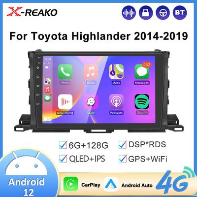 10'' Android Wireless Carplay Auto GPS Navigation Car Stereo Radio Player BT WIFI For Toyota Highlander 2014-2018