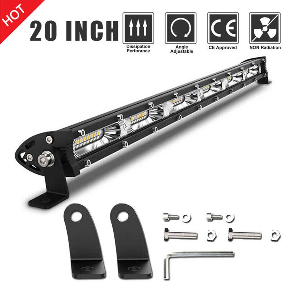 Led Light Bar 180w 6000k Ip67 Waterproof Spotlight Single Row Work Lamp For Off-road Vehicles Suv Trucks