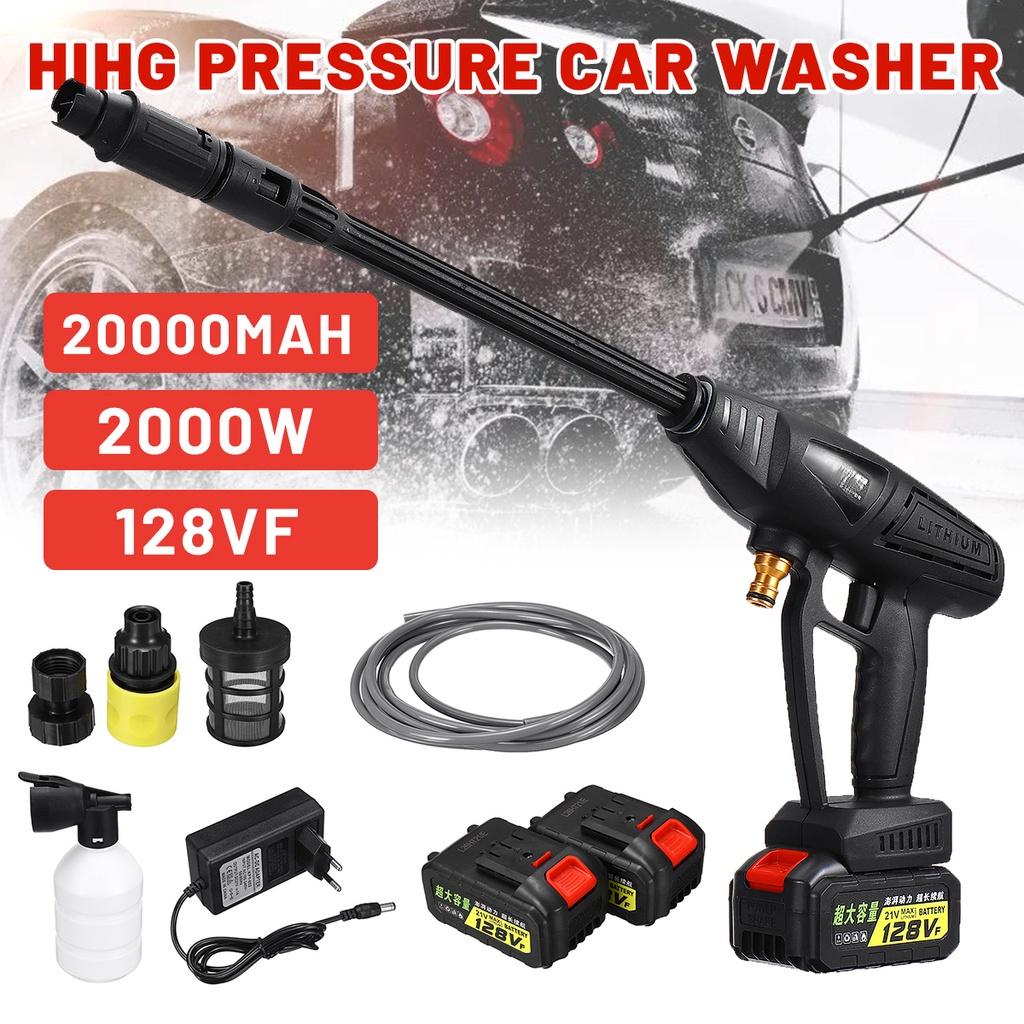 300W 2000mAh Cordless High Pressure Car Washer Electric Car Wash Cleaner Parkside Water Guns with 2 Battery