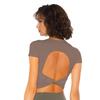 Lulu Women's Quick-Drying Yoga Top with Chest Pads for Pilates, Running & Fitness - Sexy Short Sleeve Design