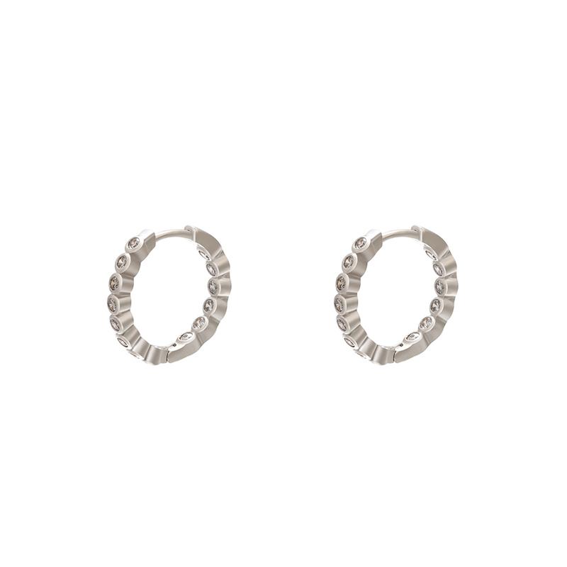 

BenS Classic Round hoop Earrings Large/Medium/Small hoop Earrings women White Zircon Round Earrings Hip Hop Beach Jewelry E146