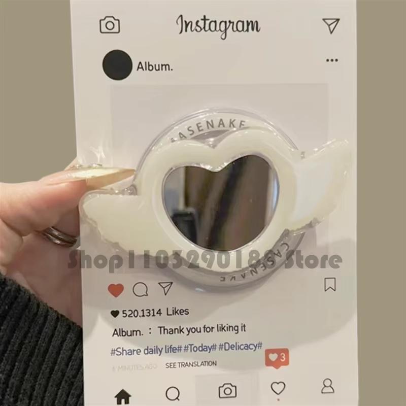 Korean Cute Cartoon Love Heart Mirror Magnetic Holder Grip Tok Griptok Phone Stand Holder Support For iPhone Magsafe Smart Tok