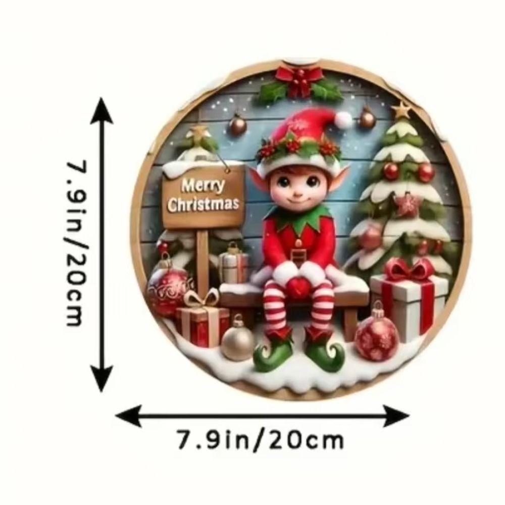 Tin Art Painting Metal Wall Decor 20x20cm Handmade Craft Home Decorative Plate