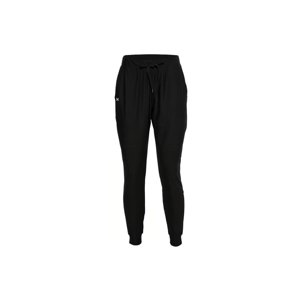 Under Armour Solid Color Logo Print Drawstring Joggers Women Bottoms Black 1328870-002