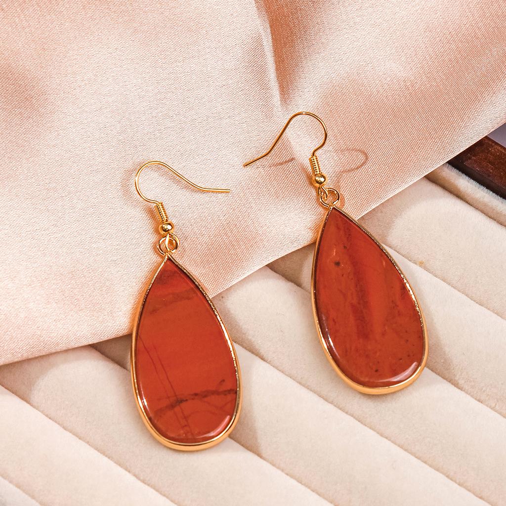 Natural Stone Earrings, Light Luxury High-end Earrings, Blue Pine, Green Eyed Stone Earrings, Accessories